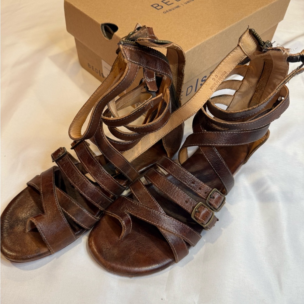 Bed Stu Brown Leather Sandals
